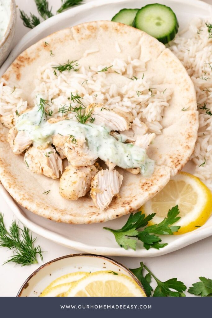 chicken gyros with tzatziki sauce