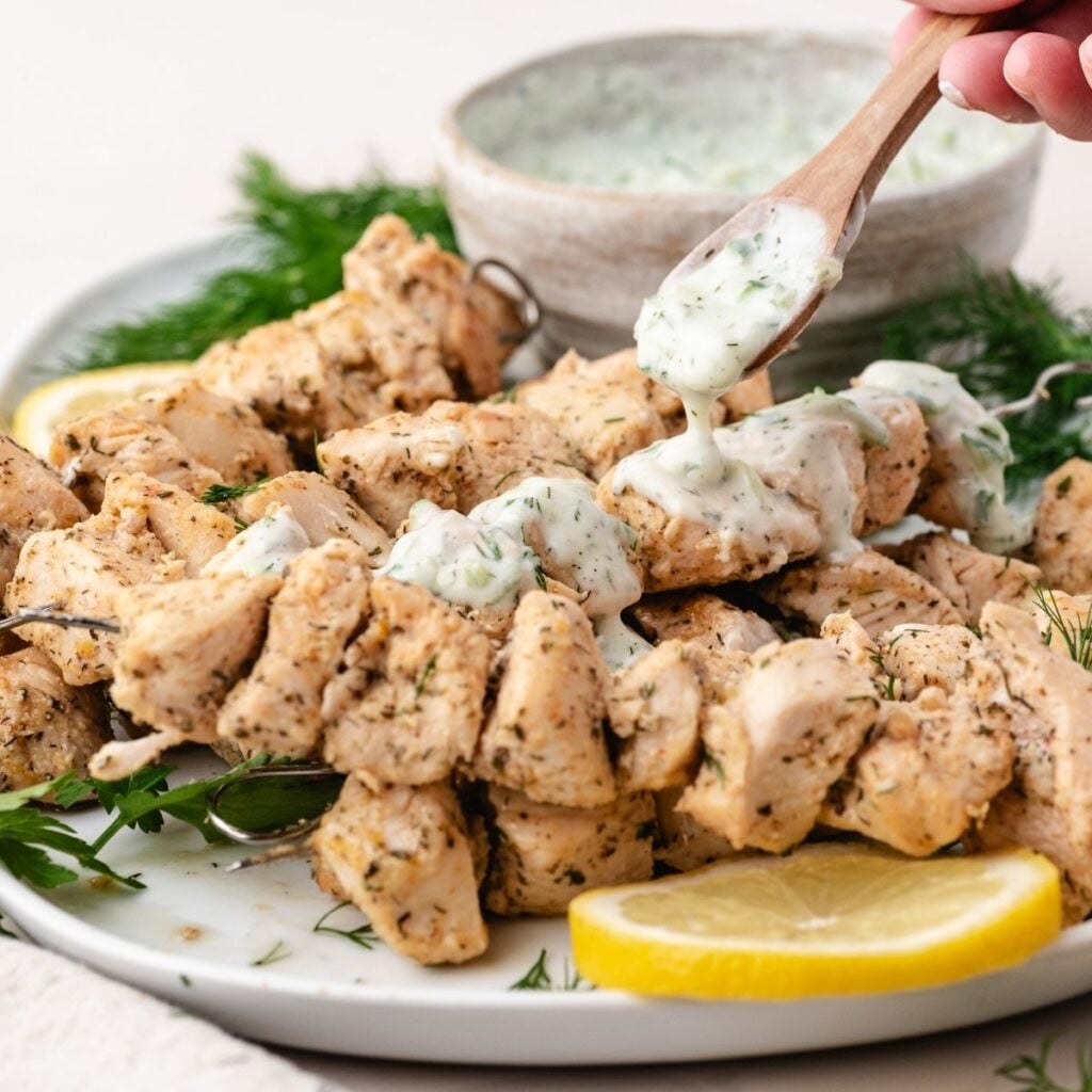 Tzatziki ranch is a simple Greek yogurt dip with ranch flavor.