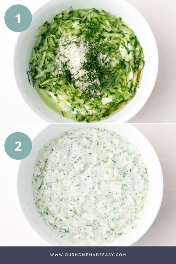 how to make tzatziki ranch dip collage