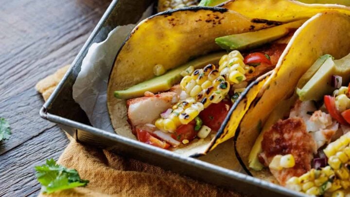 Image for Grilled Halibut Tacos with Charred Corn Salsa