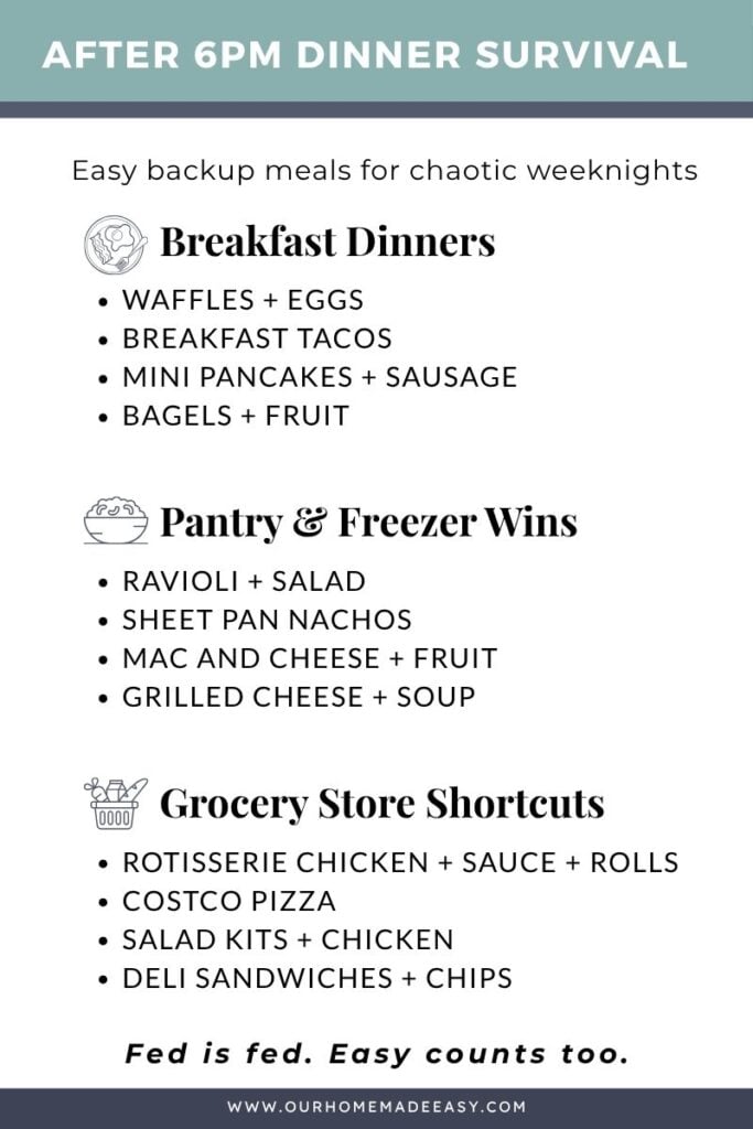 after 6PM dinner ideas for busy families checklist