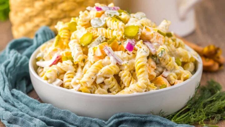 Image for Best Dill Pickle Pasta Salad with Creamy Dressing