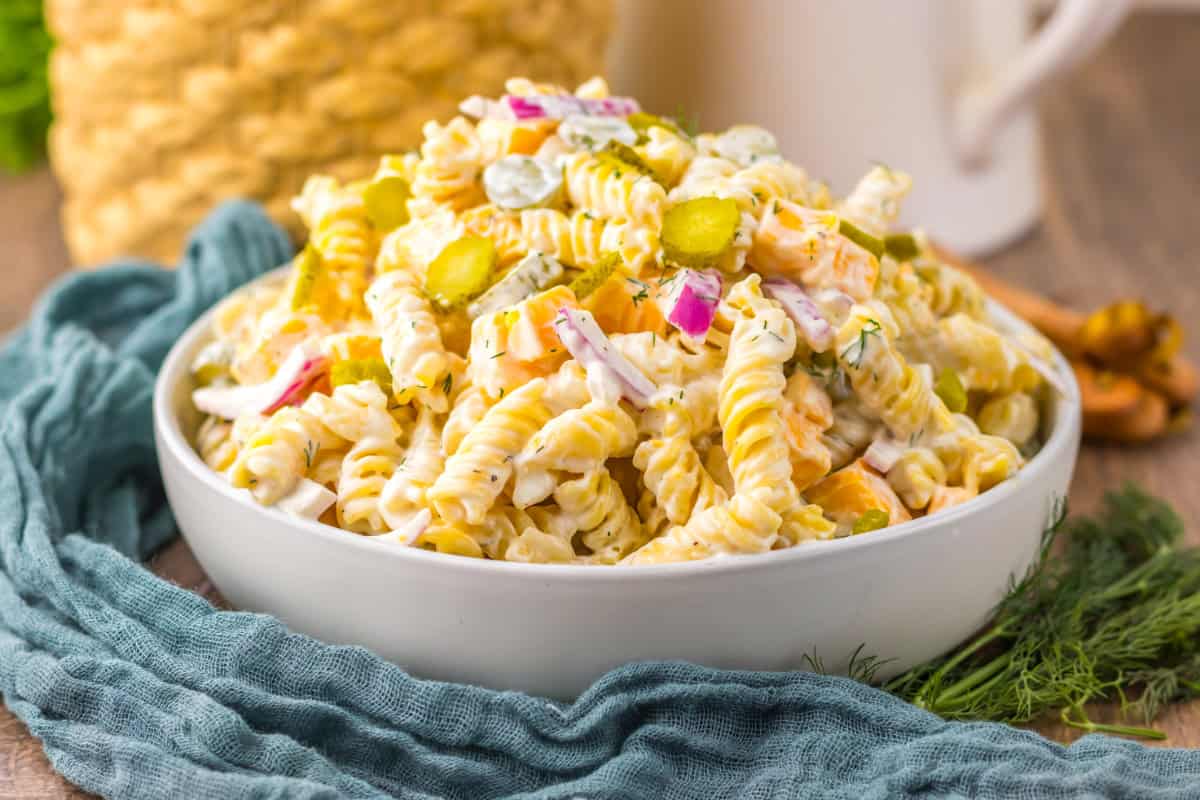 Image for Best Dill Pickle Pasta Salad with Creamy Dressing