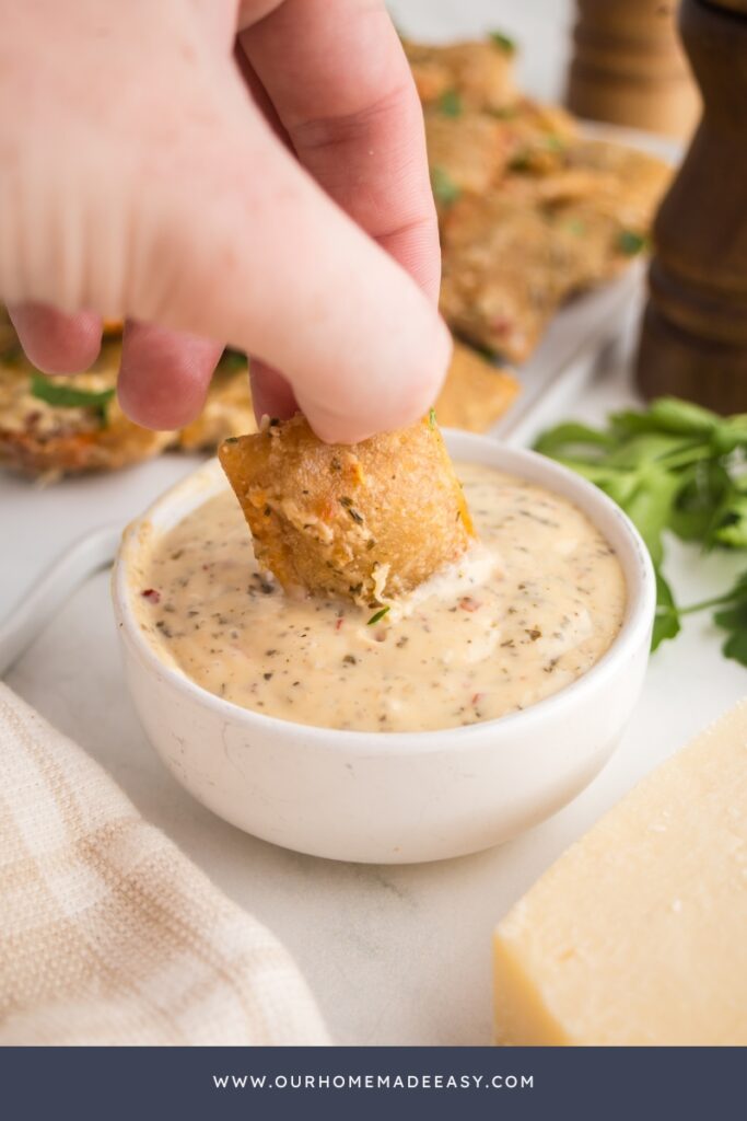 pizza rolls in parmesan garlic sauce