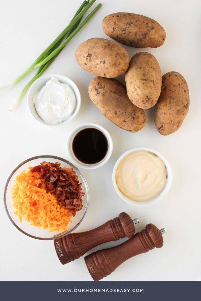 ingredients for a loaded baked potato salad recipe