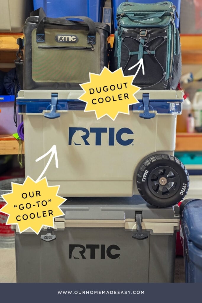 dugout cooler for athlete and out family wheel cooler RTIC brand