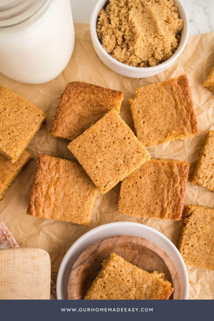 brown butter blondie bars sliced