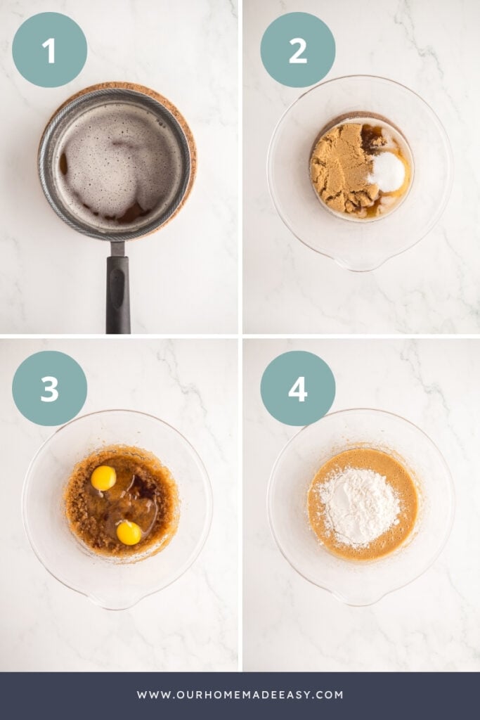 how to make brown butter blondies collage