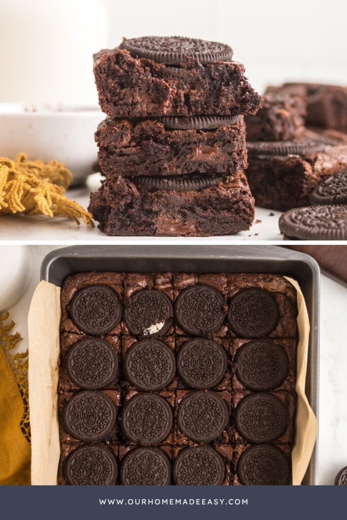 Oreo brownies collage