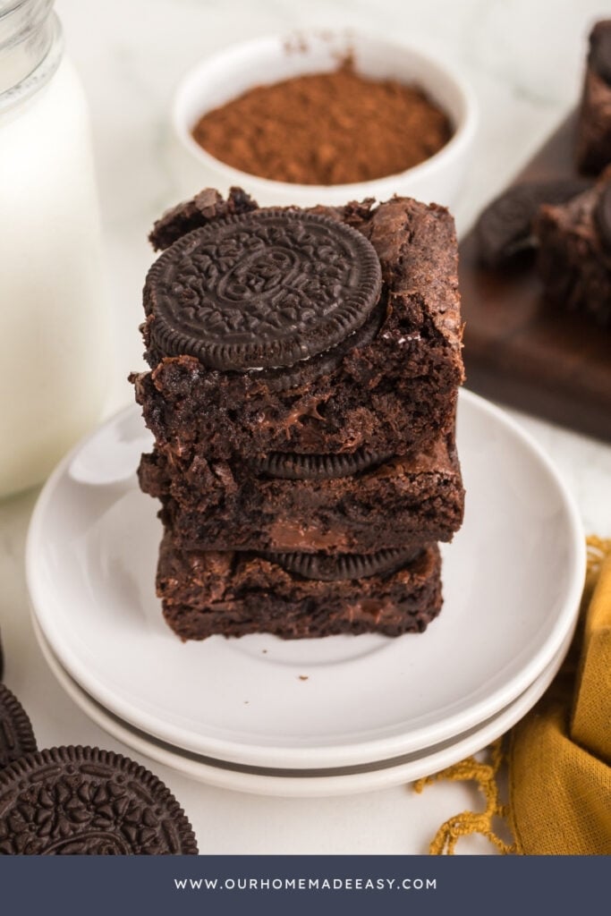 stack of Oreo brownies