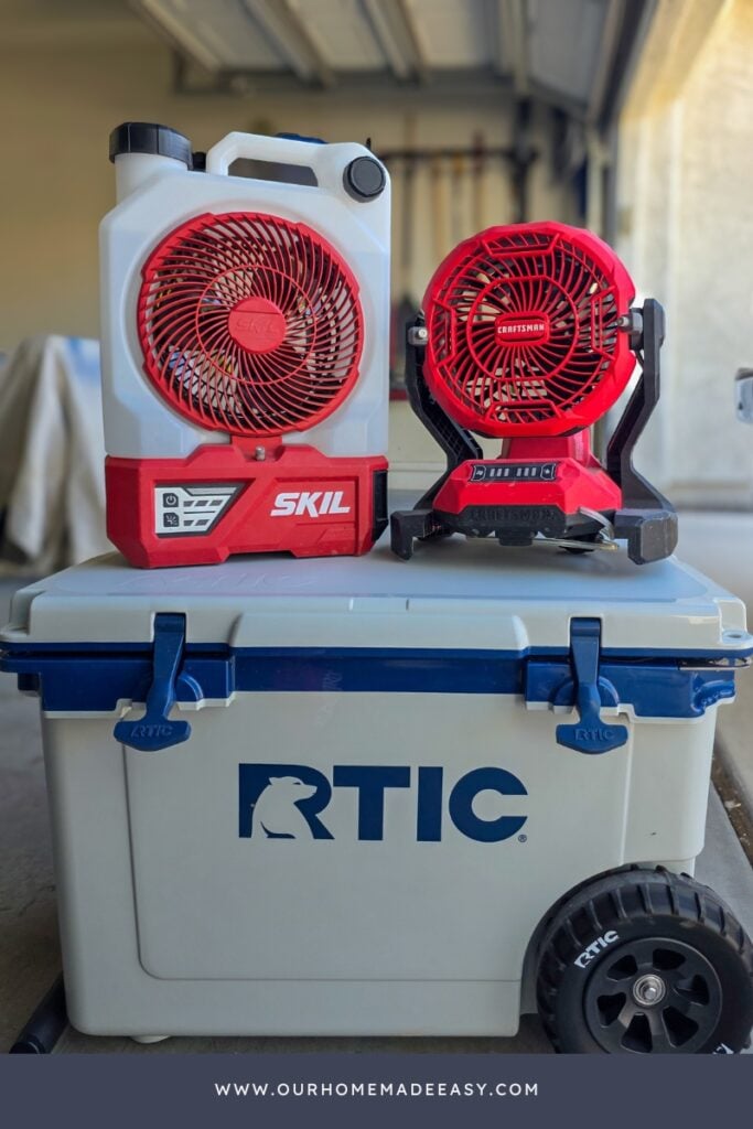 cooling fans misting fans on cooler