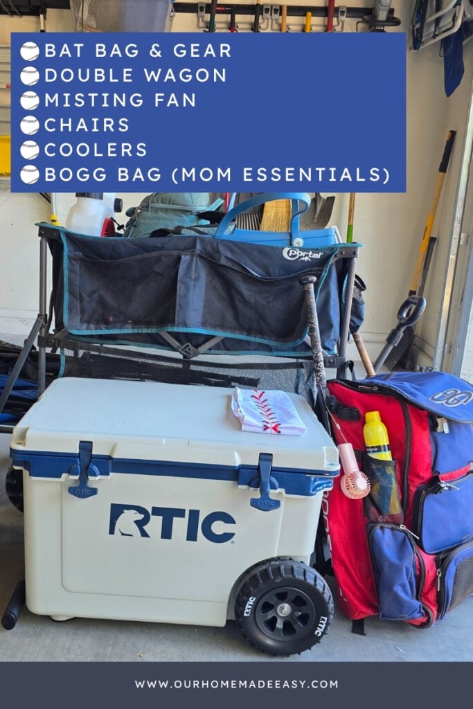 Travel Ball Tournament Packing List items