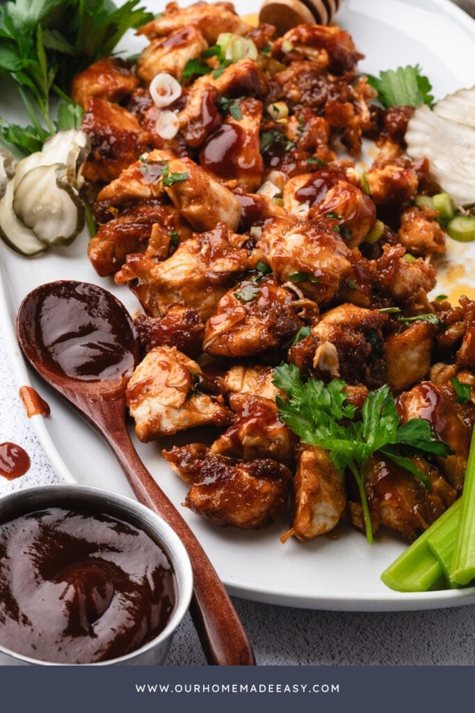 finished sticky honey BBQ chicken