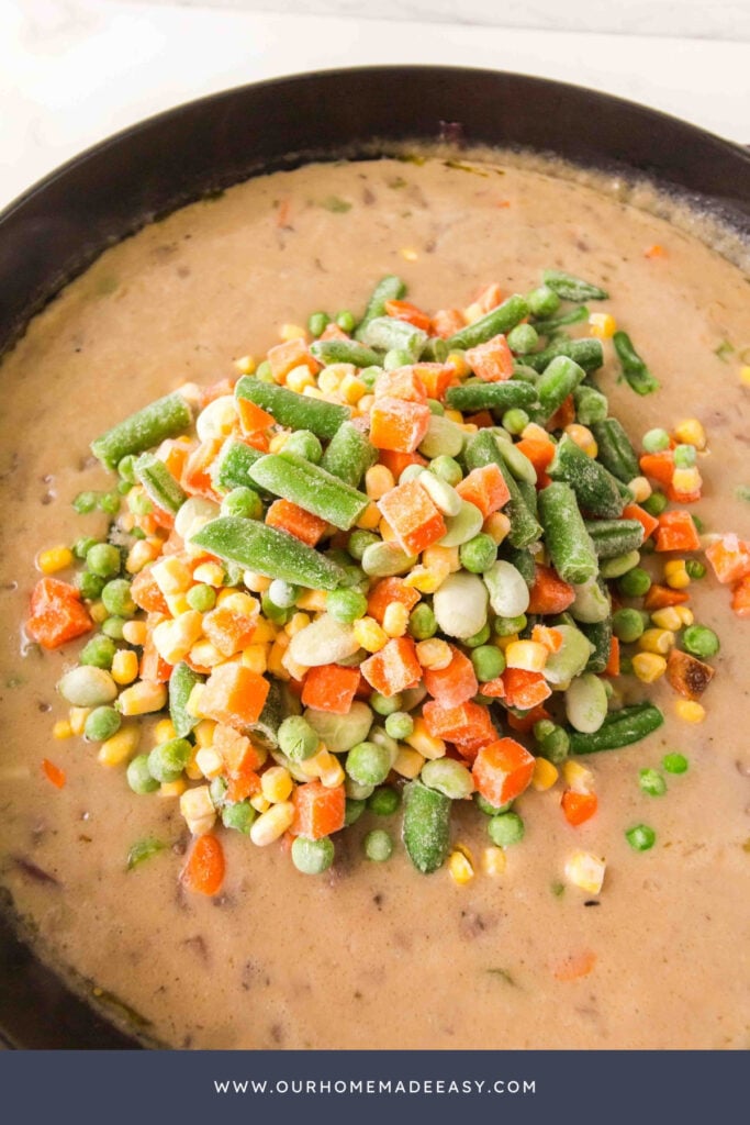 frozen vegetables in pot pie mix