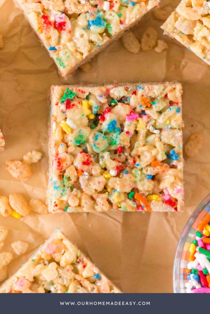 square cut rice krispie treats