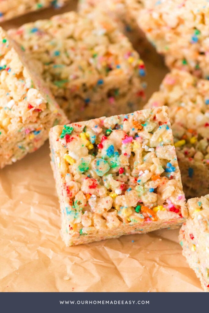 finished cake batter birthday cake rice krispie treats