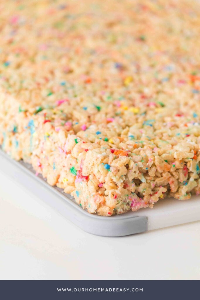 chewy soft homemade birthday cake rice krispie treats
