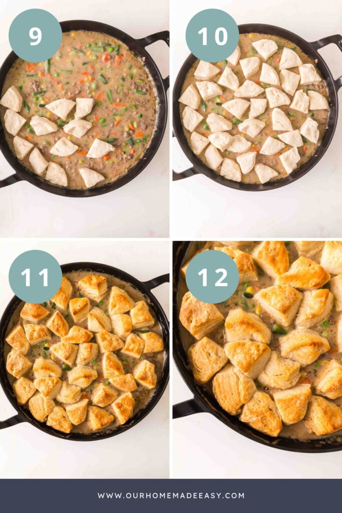 how to make canned biscuit pot pie topping