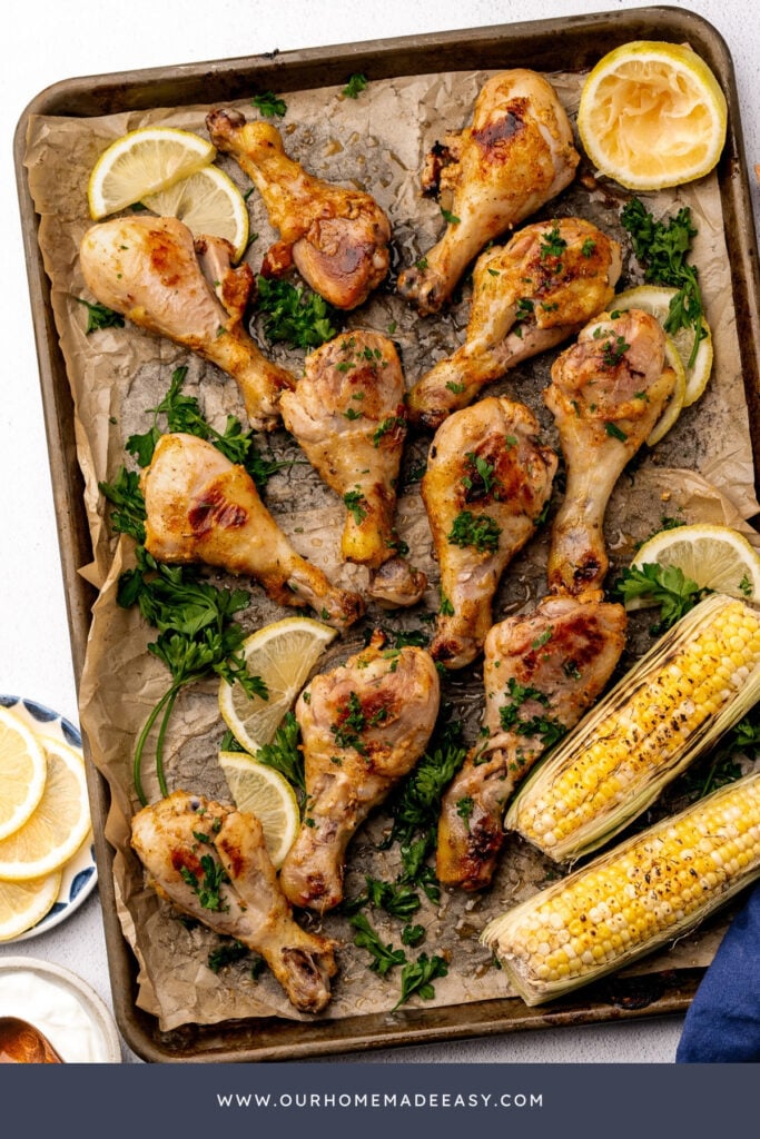 finished chicken drumstick with marinade